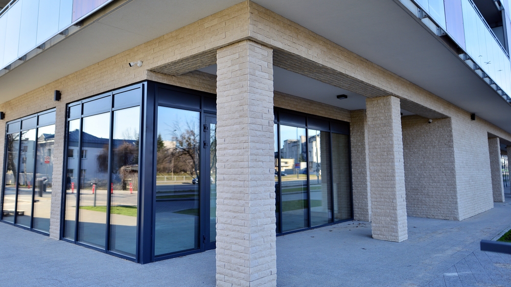 Panoramic,Windows,Of,New,Commercial,Premises.,Commercial,Property,In,Development